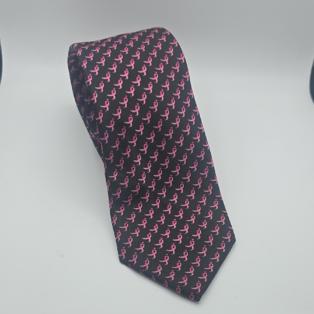 Susan G. Komen Knots For Hope Cancer Awareness Pink & Black Men's Tie (NWOT)💓🖤